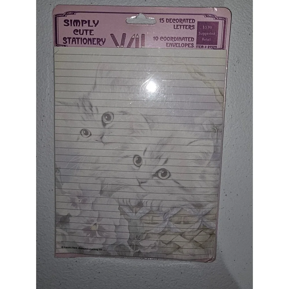 Vintage Simply Cute Stationery Set Pastel Cats Letter Writing Paper Sealed NOS